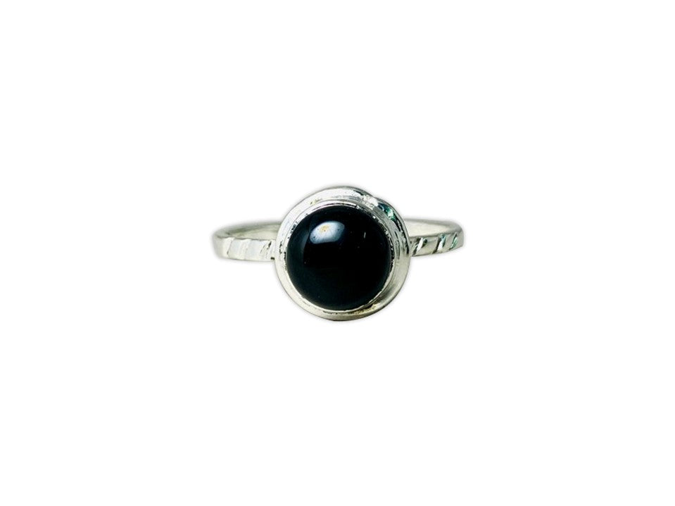 Schwarzer Onyx Ring 925 Silber Ring Böhmischer Minimalist Ring Edelstein Ring Sterling Silber Geschenk Ring Für Sie