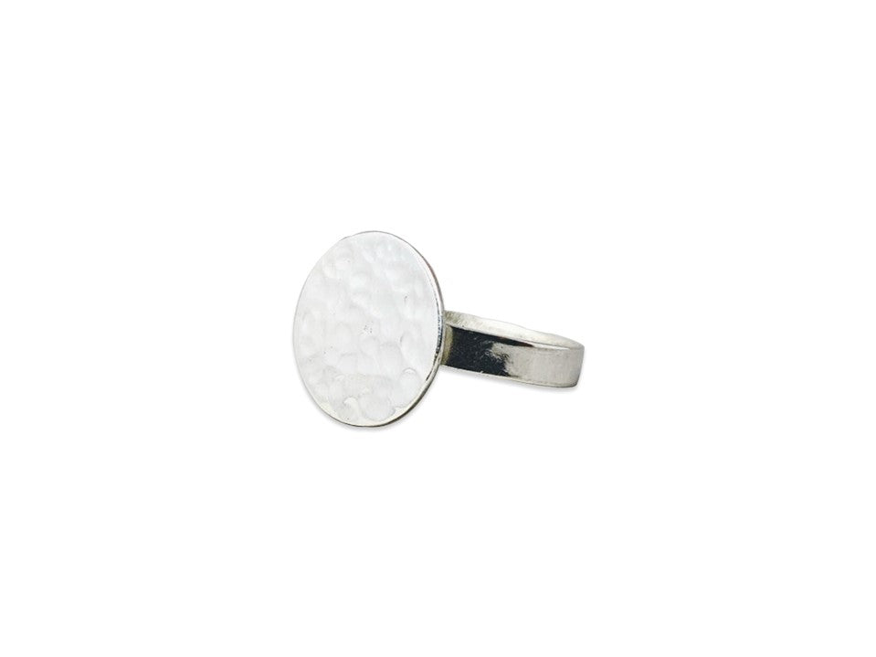 Hammered Disc Ring Circle Ring 925 Sterling Silver Ring Gift For Her Everyday Ring Handmade Ring