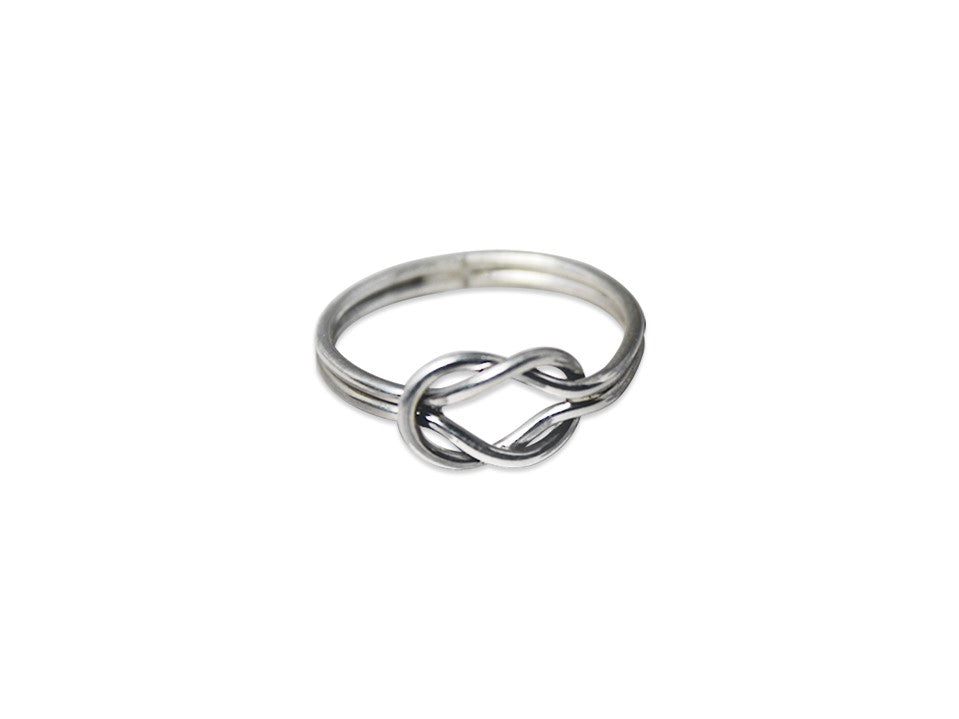 Knotenring 925 Sterling Silber Unendlichkeitsring Freundschaftsring Versprechensring für Sie Doppelter Knotenring Liebesknotenring