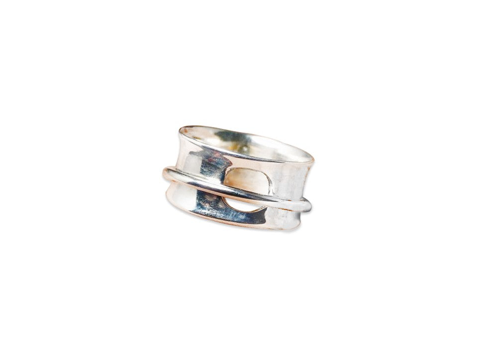 Spinner-Ring 925er Sterling Silber Ring Meditationsring Sorgenring Silberband Ring Fidget-Ring