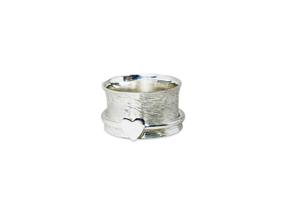 Herz Spinner Ring 925 Sterling Silber Sorgenring Meditationsring Fidget Ring Silber Band Ring