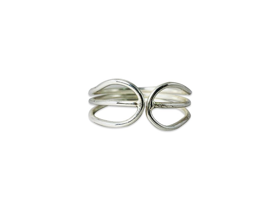 Dreifach-Bandring 925 Sterling Silber Handgemachter Ring Einzigartiges Geschenk für sie