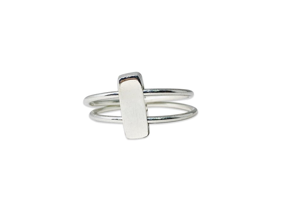 Silber Bar Ring Zappelring Statement Angstring 925 Sterling Silber Ring für Frauen Einzigartiger Ring Geschenk für Sie