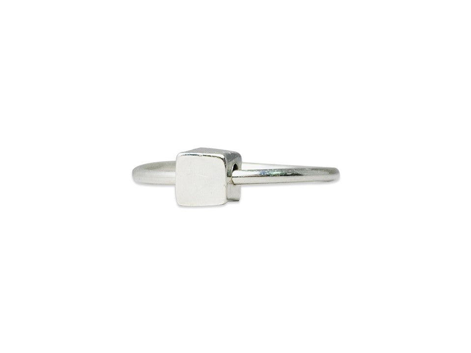 Silberner Würfelring 925 Sterling Silber Stapelring Fidget Silberring Alltagsring Zarter Ring Filigraner Ring