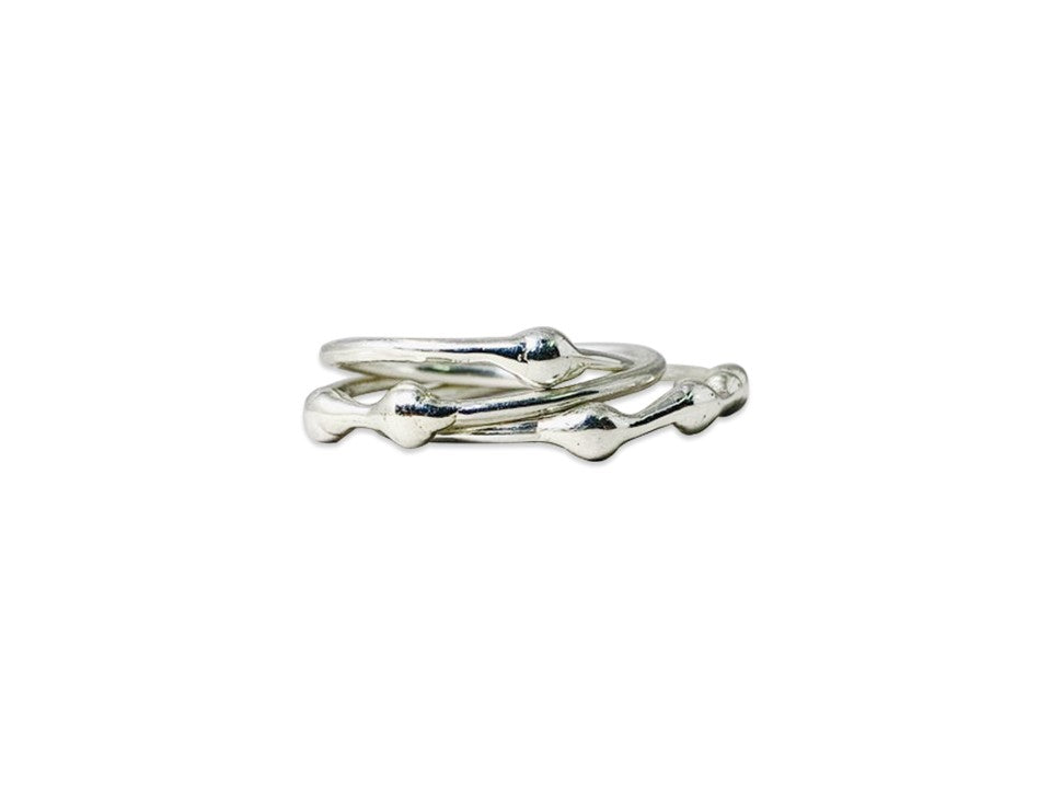 Dreifach-Stapelring 925er Sterlingsilber Dreier-Set Statement-Ring Einzigartiger Ring Boho-Ring Regenring