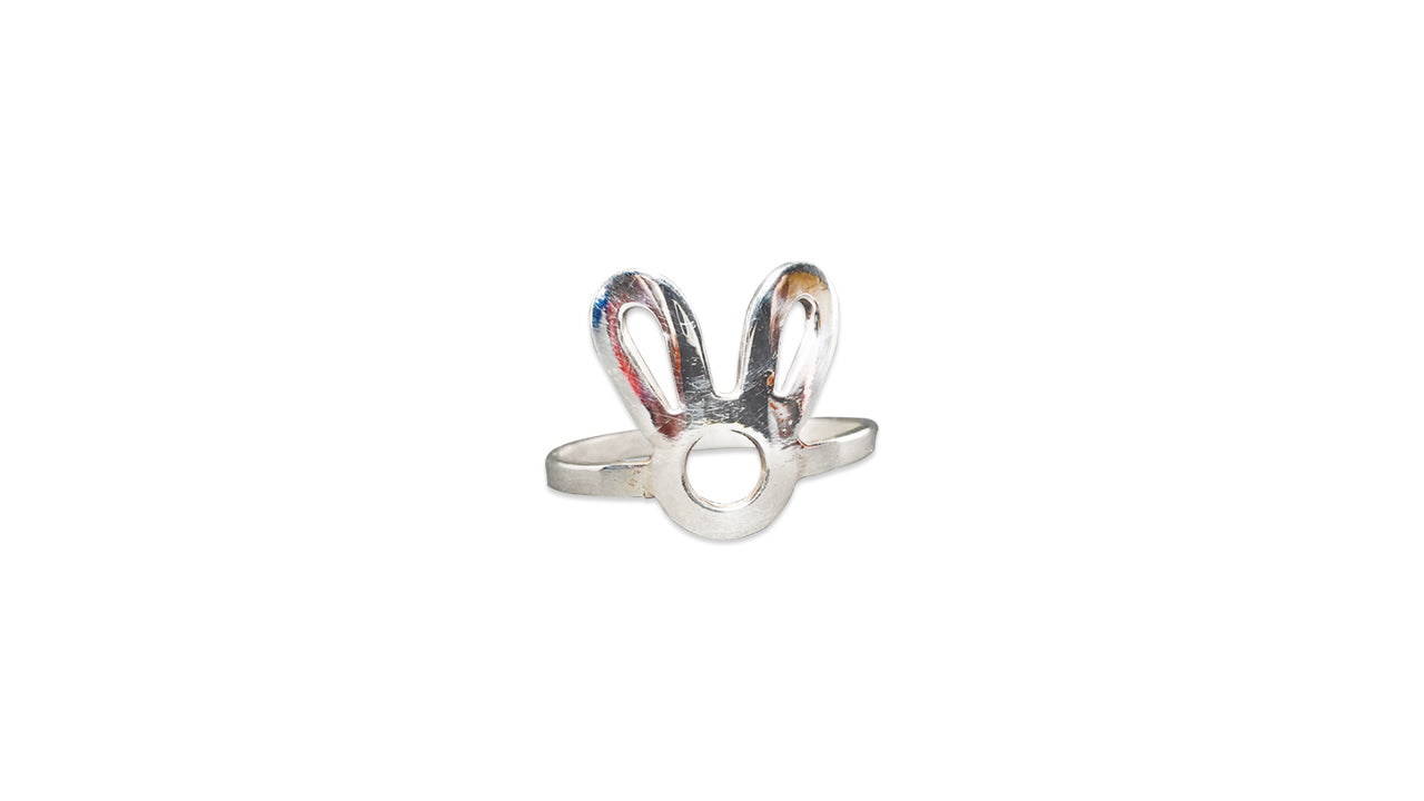 Hasenring 925er Sterlingsilber Silberner Hasenring Tierischer Hasenring Kinderring Statement-Ring
