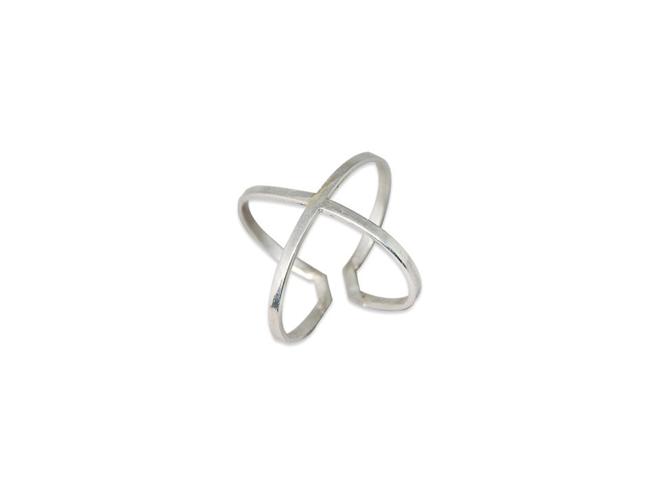 Kreuzring X Ring 925 Sterling Silber Bandring Moderner Ring Geburtstagsgeschenk Handgemachter Ring Modering