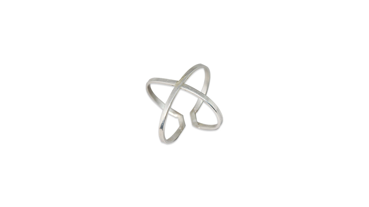 Kreuzring X Ring 925 Sterling Silber Bandring Moderner Ring Geburtstagsgeschenk Handgemachter Ring Modering