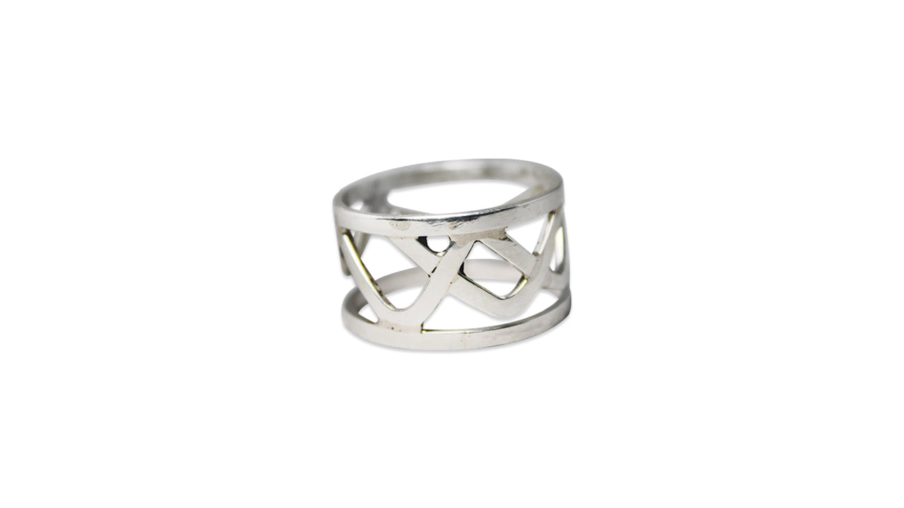 Doppelter Bandring 925 Sterling Silber Wellenring Statement Silberring Alltagsring Damenring