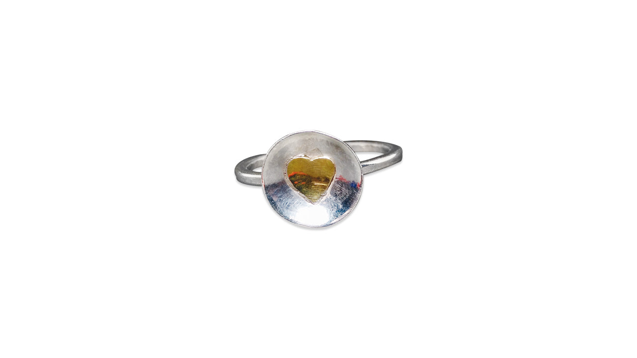 Herzring 925er Silberring Sterlingsilber Stapelring Kuppelring Herzschmuck Handgemachter Ring Geschenk für Sie