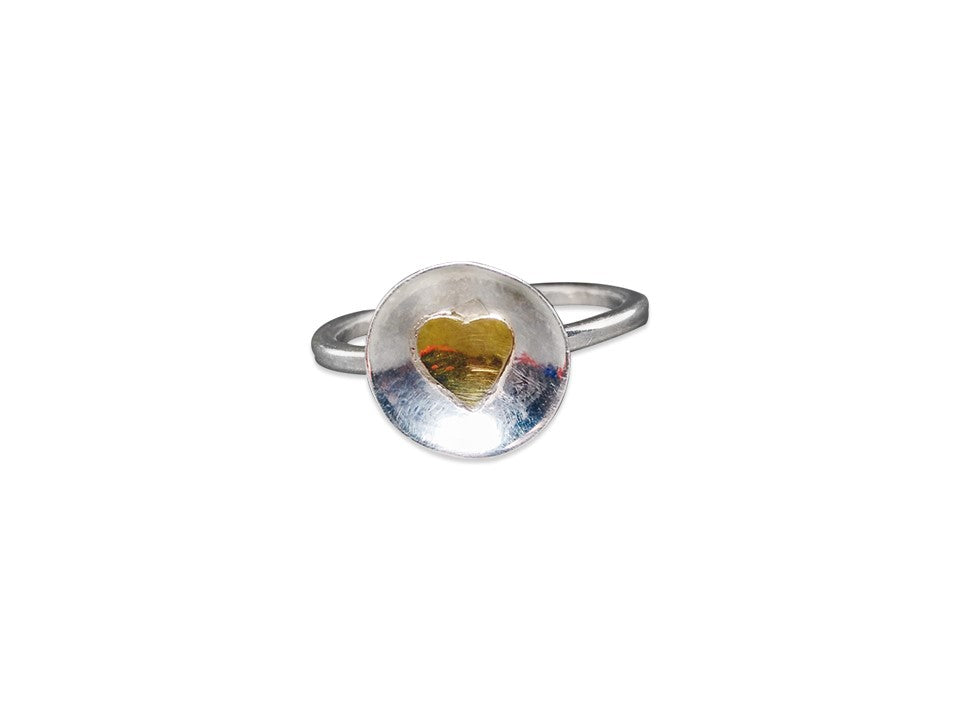 Herzring 925er Silberring Sterlingsilber Stapelring Kuppelring Herzschmuck Handgemachter Ring Geschenk für Sie