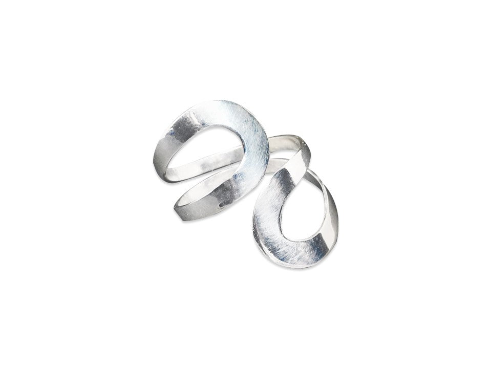Spiral Band Ring Gedrehter Ring 925 Sterling Silber Handgemachter Ring Verstellbarer Ring Dicke Bandringe für Damen