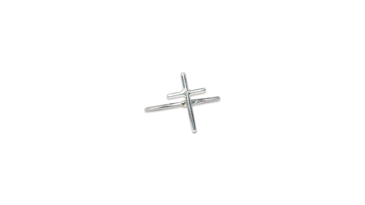 Kreuz Ring 925 Sterling Silber Dünner Stapelring Kreuz Siegelring Damenring Handgemachter Ring