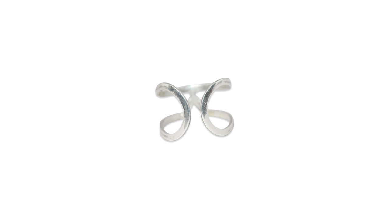 V-Band Ring Verstellbarer Ring 925 Sterling Silber Handgefertigter Ring Doppelter Bandring Chevron Ring Statement Ring