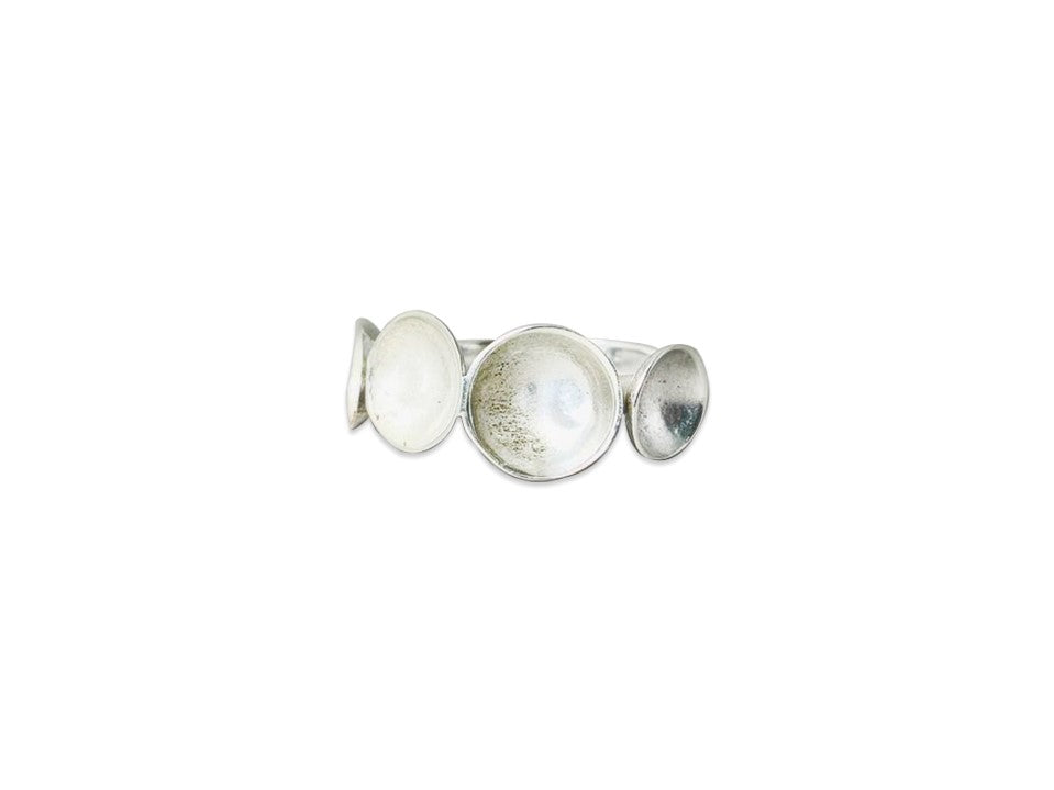 Domed Ring 925 Sterling Silver Handmade Circle Ring Unique Ring Gift For Her Statement Ring