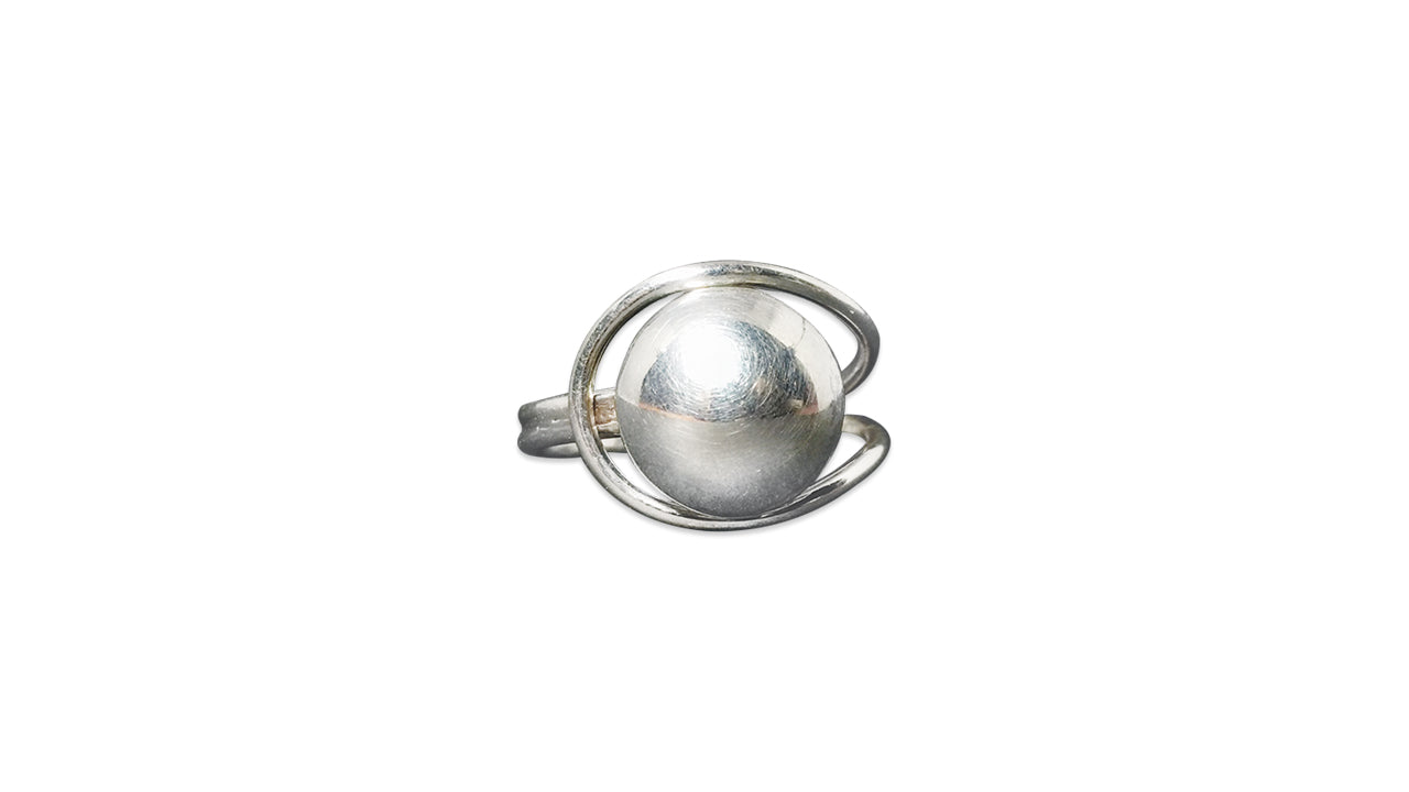 Silberkugelring 925 Sterling Silber Kugelring Verstellbarer Ring Stapelring Handgemachter Ring Geschenkring