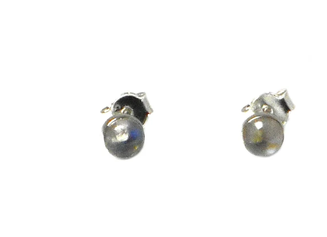 Mondstein Ohrstecker Rund Sterling Silber Edelstein Ohrringe für Damen Blaue Mondstein Ohrstecker für Sie Geschenk für Sie