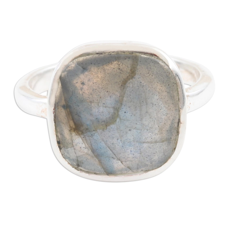 Razzle Dazzle Blauer Feuer Labradorit Ring Handgemachtes Design 925 Sterling Silber Geschenk für sie