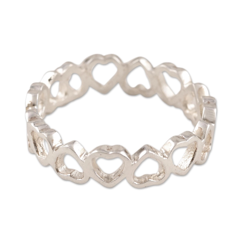 Herzband Handgemachter 925er Sterlingsilber Ring Geschenk für Sie