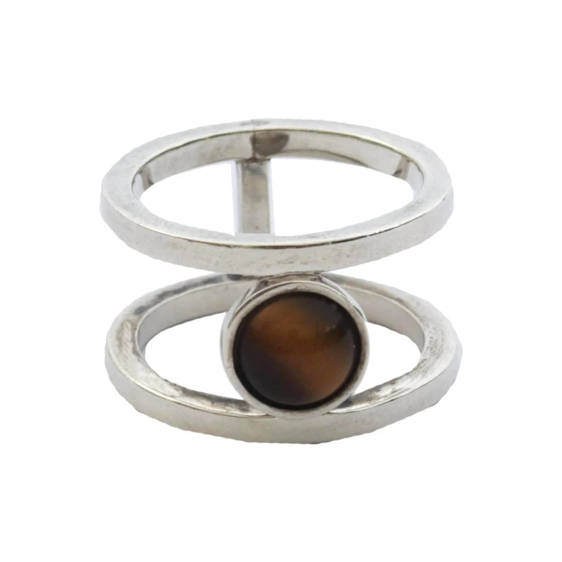 Moderner Tigerauge-Bandring 925 Sterlingsilber Edelsteinring Gelber Bandring Hochzeitsgeschenk Ring für die Liebe Valentinstagsgeschenk