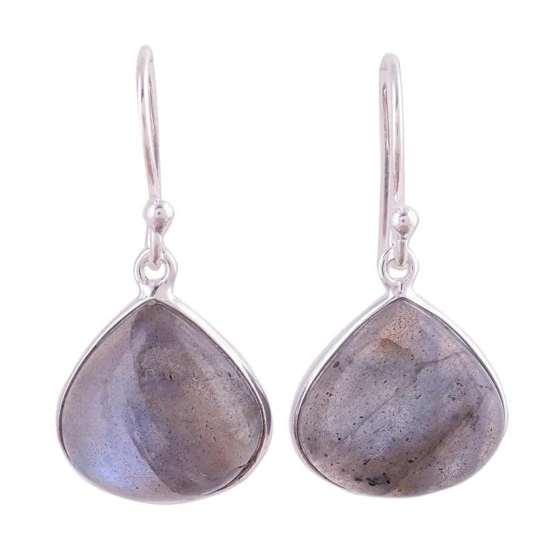 Ohrhänger Labradorit und Sterlingsilber Edelstein-Ohrringe Labradorit-Schmuck Geschenkidee