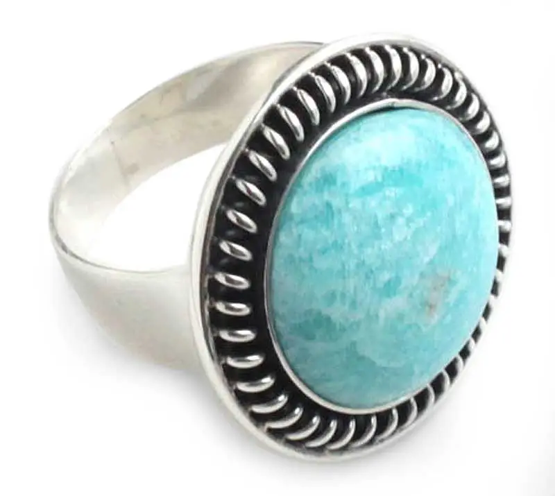Amazonite Cocktail Ring 925 Sterling Silver Ring Gemstone Ring Birthstone Ring Unique Ring Gift For Her