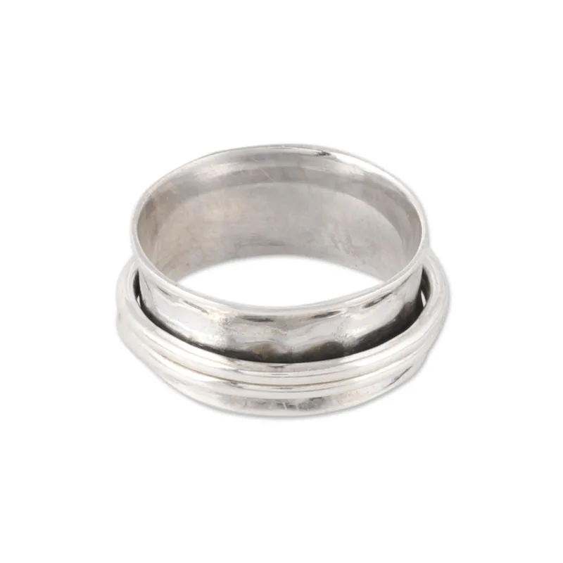 Sterlingsilber Spinner Ring Handgefertigt in Indien Silber Schmuck Bohemian Zarter Ring Geschenk für Sie