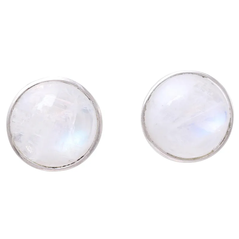 Natürliche Regenbogen-Mondstein-Ohrstecker 925 Silber Ohrstecker Handgefertigte Ohrstecker Mondstein-Ohrstecker Mondsteinschmuck Einzigartiger Geschenkartikel