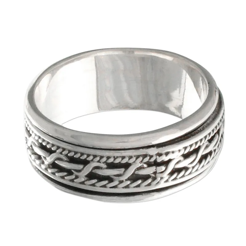 Handgefertigter Silberspinnerring aus Sterlingsilber, Silberschmuck, böhmischer zierlicher Ring, Geschenk für Sie