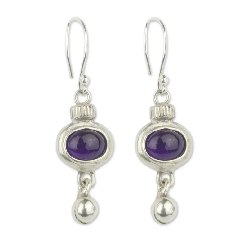 Handgefertigte Ohrringe aus Sterlingsilber und Amethyst Handgemachte Ohrringe Geschenkartikel Hochzeitsschmuck Geschenk für Sie