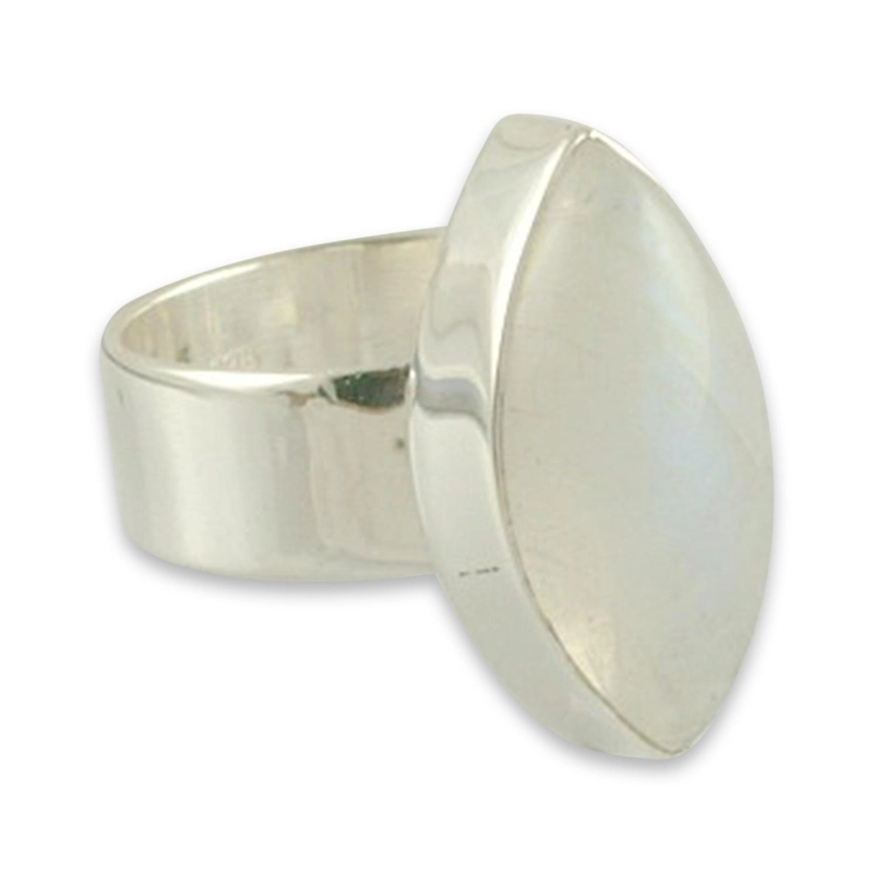 Birnenförmiger Mondstein Handgefertigter 925 Sterling Silber Ring Geschenk für Sie & Mama
