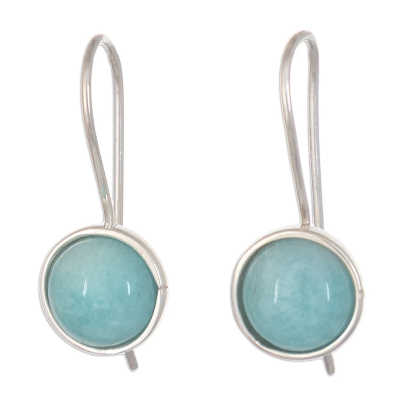 Amazonit und Sterling Silber Ohrhänger Damen Schmuck Boho Ohrringe Handgefertigte Edelstein Ohrringe Hochzeit Schmuck Geschenk für Sie