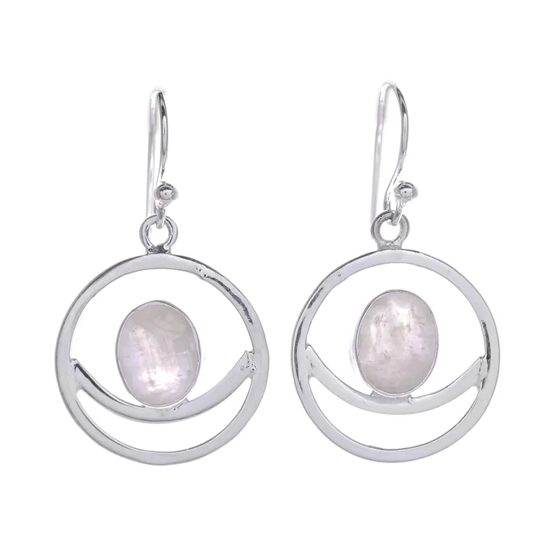 Handgefertigte Blaue Blitz Regenbogen Mondstein Ohrringe 925 Sterling Silber Ohrringe Handgemachte Edelsteinohrringe Geschenk Für Sie