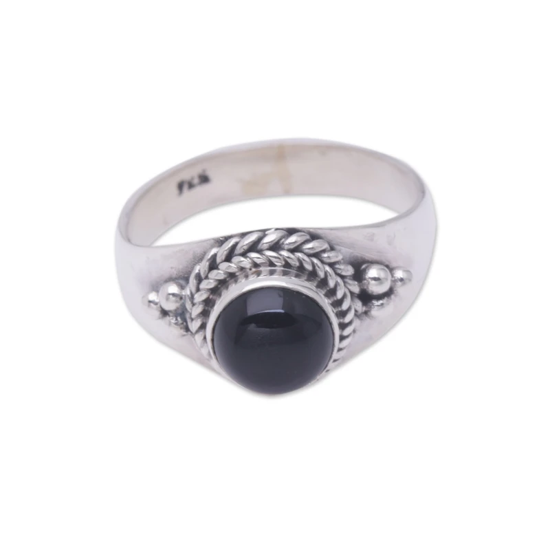 Onyx und Sterlingsilber Ring Statement Ring Handgemachter Ring Damen Silberring Geschenk für sie