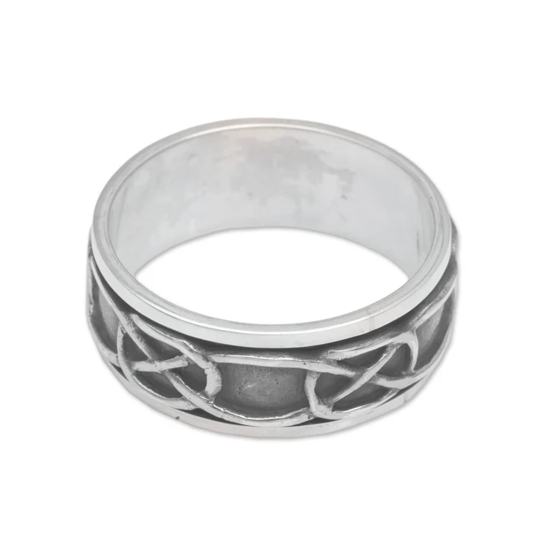 Ketten Design Spinner Ring 925 Sterling Silber Silberschmuck Handgemachter Böhmischer Zarter Ring Geschenk Für Sie Geburtstagsgeschenk