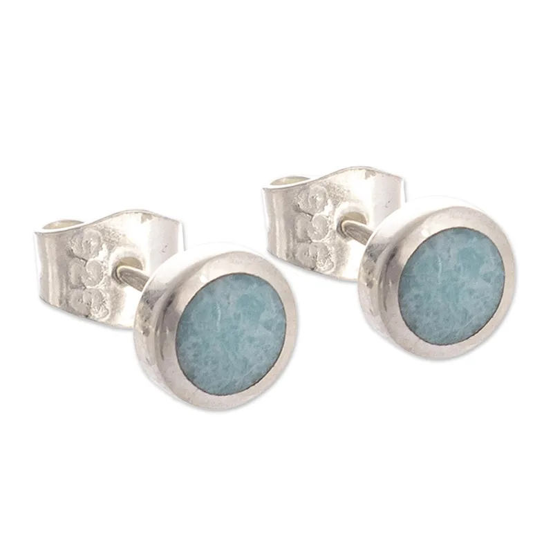 Handcrafted Amazonite Stud Earrings 925 Sterling Silver Everyday Studs Earring Bohemian Dainty Jewelry Gift For Her