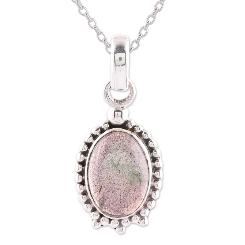 Natürlicher Labradorit-Anhänger Halskette 925 Sterling Silber Halskette Labradorit Schmuck Blauer Blitz Labradorit Halskette für Frauen Brautjungfern Halskette