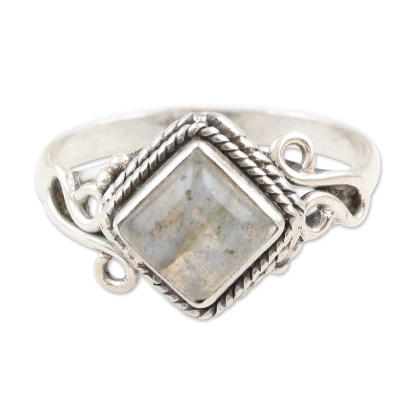 Labradorit und Sterlingsilber 925 Massivsilber Damenring Geschenk für Sie & Mama