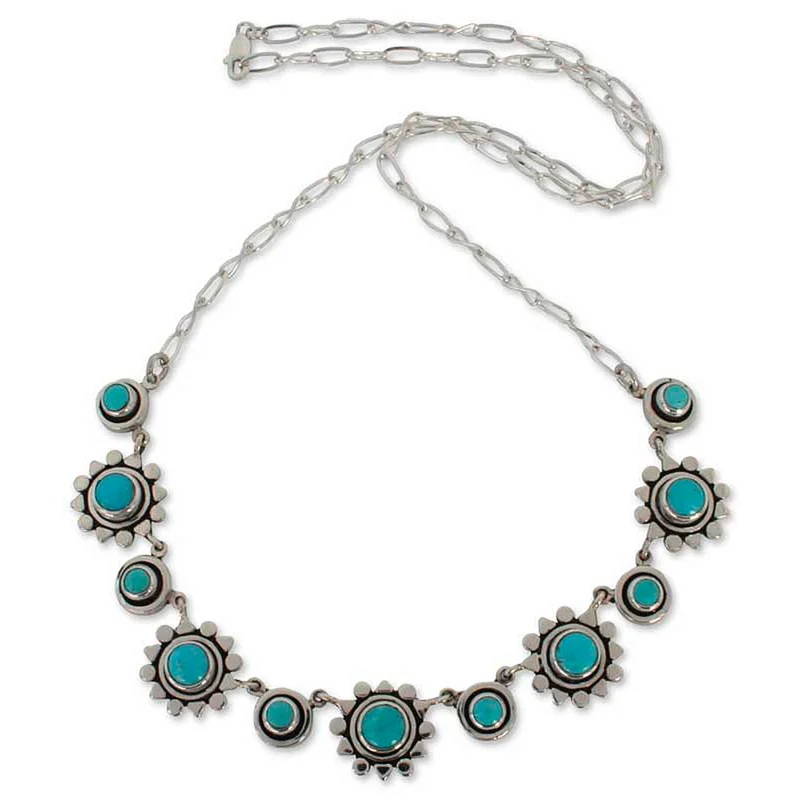 Handgemachte florale Sterlingsilber Natur Türkis Halskette 925 Sterlingsilber Anhänger Halskette Zarte Halskette Perfektes Muttertagsgeschenk Böhmischer Schmuck Geschenk für Sie