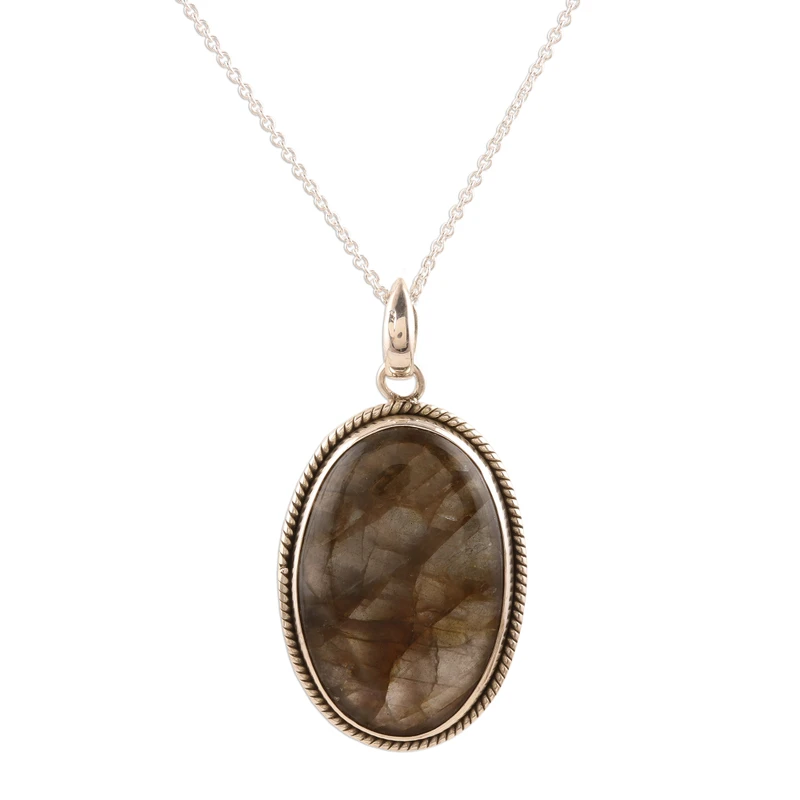 Einzigartige lila Labradorit-Anhänger-Halskette aus 925er Sterlingsilber, zierlicher Labradorit-Schmuck, Geschenk für sie