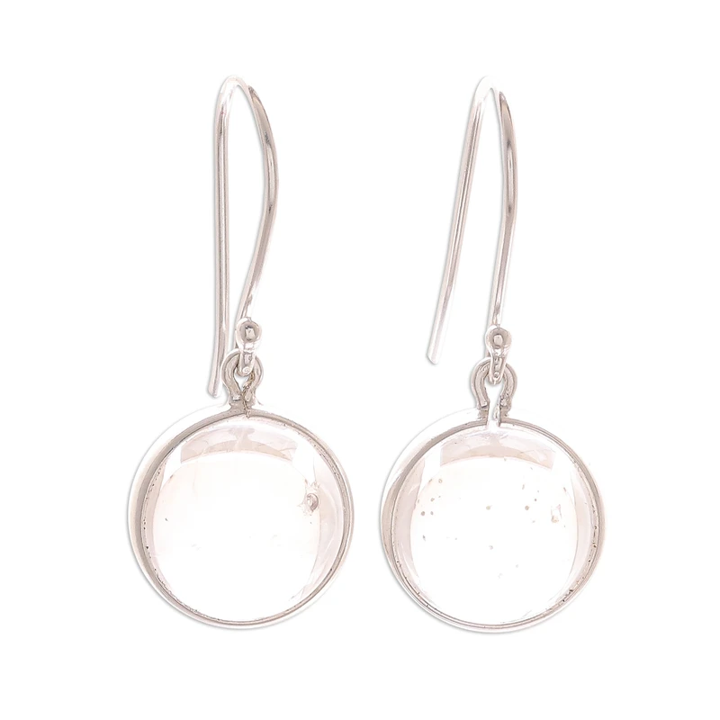 925 Sterling Silber Ohrhänger mit klaren Quarz Edelstein Ohrringen Handgemachte Zierliche Ohrringe Geschenk für Sie