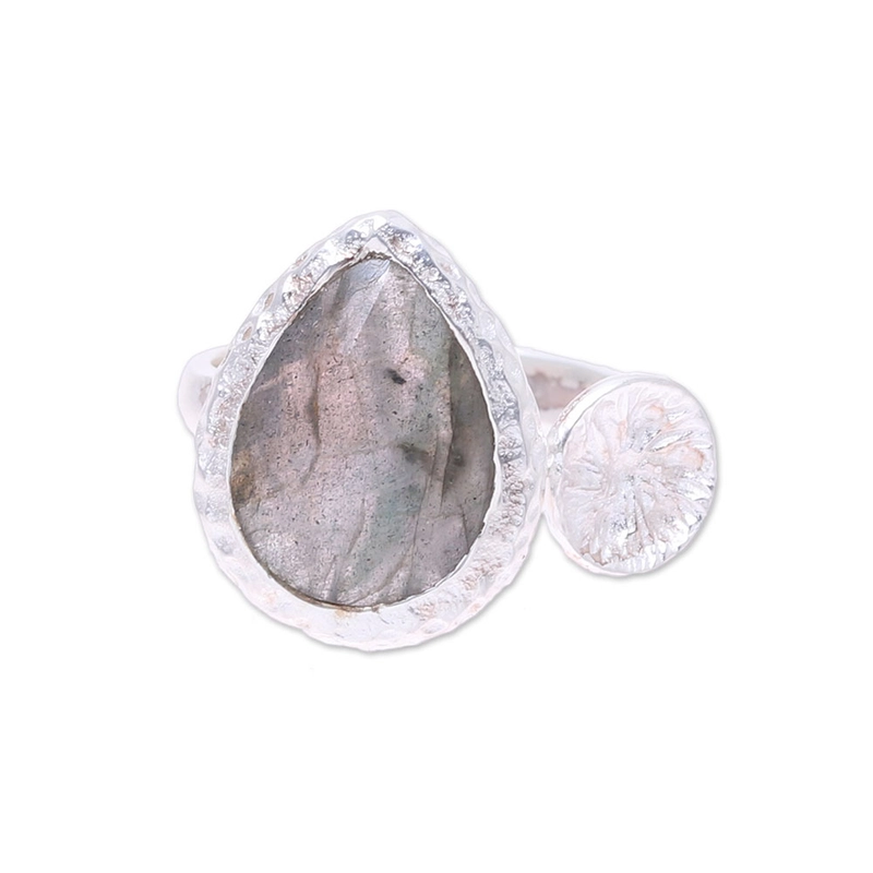 Labradorit-Wickelring Handgemacht Designer 925 Sterling Silber Ring Geschenk für Sie & Mama