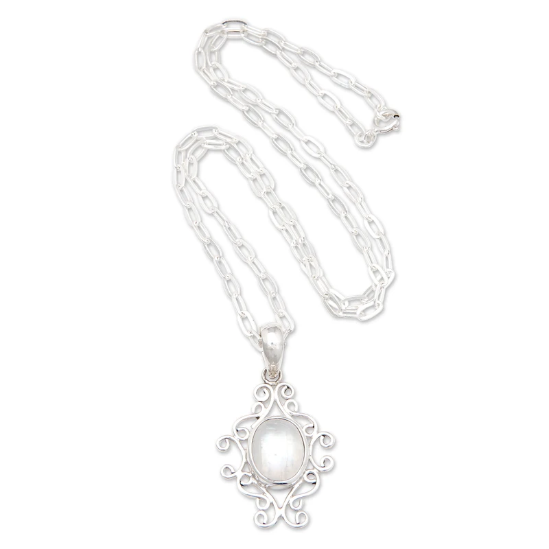 Precious Time Anhänger-Halskette mit Regenbogen-Mondstein 925 Sterling Silber Natürlicher Feuer-Regenbogen-Mondstein Geschenk für sie