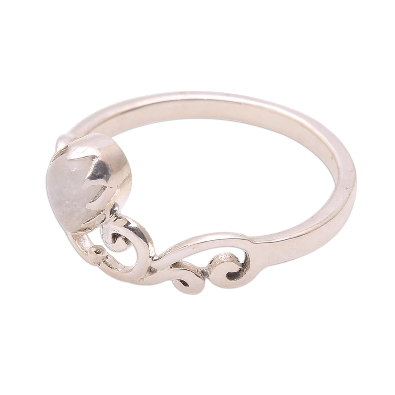 Mondstein Bandring Handgefertigt 925 Sterling Silber Cocktailring Geschenk für Sie & Mama