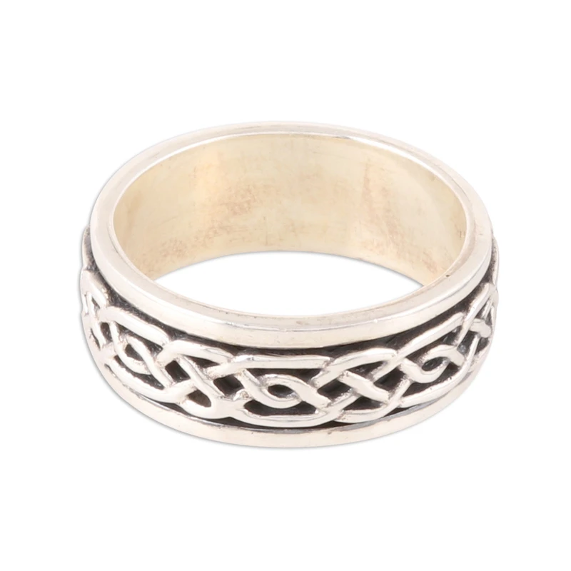 Keltisches Muster Sterlingsilber Spinner Ring aus Indien Handgemachter Ring Silberschmuck Böhmischer Zarter Ring Geschenk für Sie Geschenkartikel