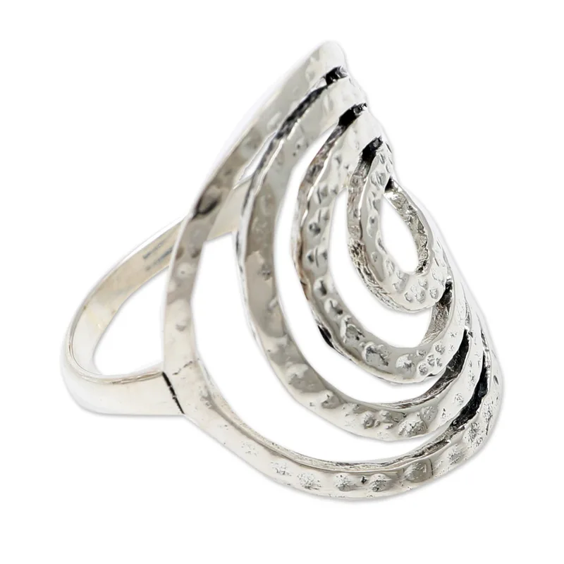 Handgefertigter 925er Sterling Silber Bandring Einzigartiger Ring Boho Zierlicher Schmuck Geschenkring für sie Geburtstagsgeschenk