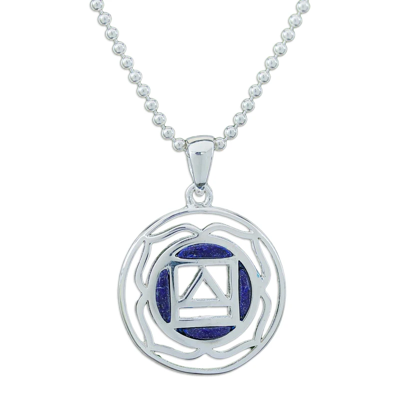 Inspirierende Lotus Halskette aus blauem Lapislazuli, 925 Sterling Silber Lapislazuli Schmuck, Handgefertigter Schmuck, Boho Halskette, Statement Kette, Geschenk für Sie, Geburtstagsgeschenk