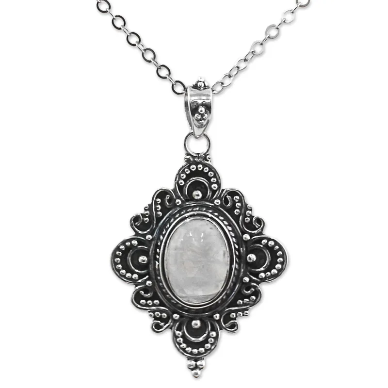 Eleganter Spiegel Regenbogen Mondstein Sterling Silber Anhänger Halskette Blauer Feuer Regenbogen Mondstein Geschenk für Sie und Mama