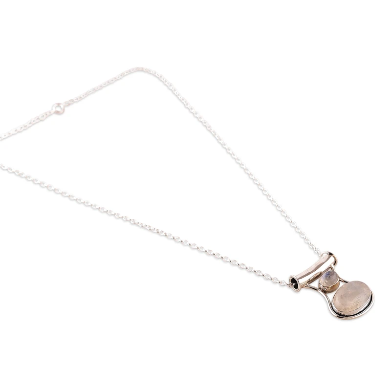 Simply Mystic Regenbogen-Mondstein-Halskette aus Sterlingsilber, natürlicher Feuer-Regenbogen-Mondstein, Geschenk für Sie