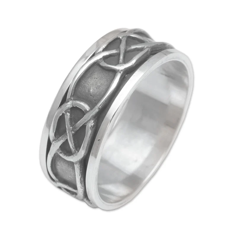Ketten Design Spinner Ring 925 Sterling Silber Silberschmuck Handgemachter Böhmischer Zarter Ring Geschenk Für Sie Geburtstagsgeschenk